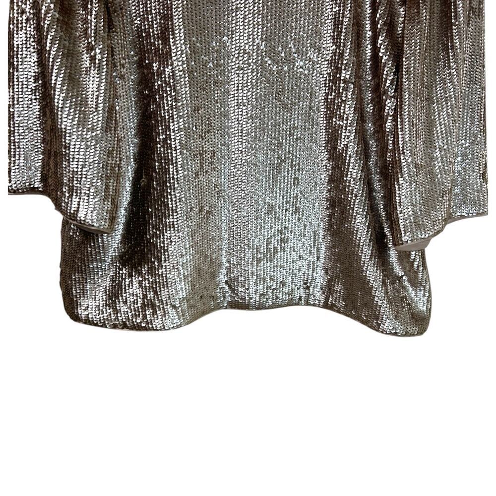 J. Crew - Women's Rose Gold Sequin Crop Top, Back Bow Ties - Gold, Black, Size 8 - Picture 6 of 13